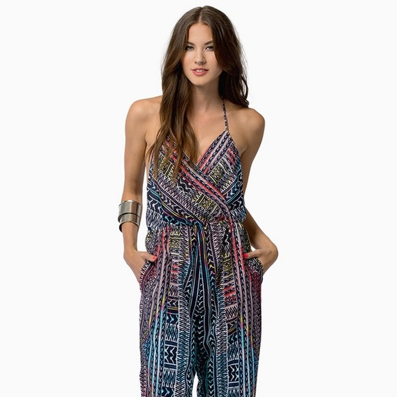 Halter Tribal Print Jumpsuit