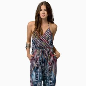 Halter Tribal Print Jumpsuit