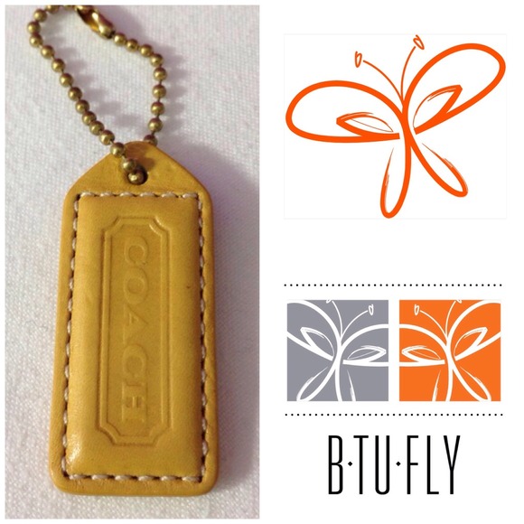 Coach Handbags - Coach Purse Tag Mustard Yellow with brass chain