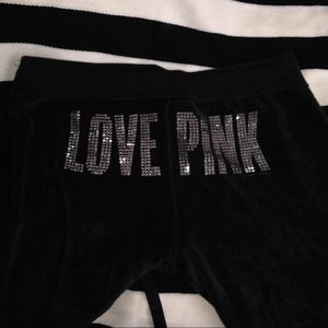 Victoria's Secret pink black sweat pants!
