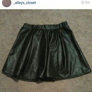 Leather skater skirt
