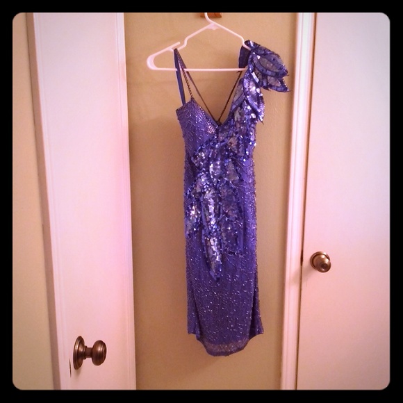 Vintage blue sequin dress