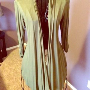 Light weight olive green cardigan