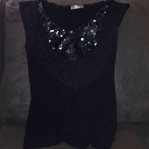 Black sequin top