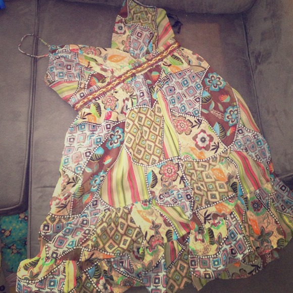 Colorful bohemian style dress