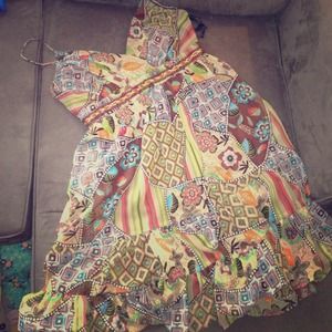 Colorful bohemian style dress