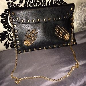 Black and gold  cross body clutch