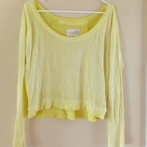 Free People yellow wash long sleeve top