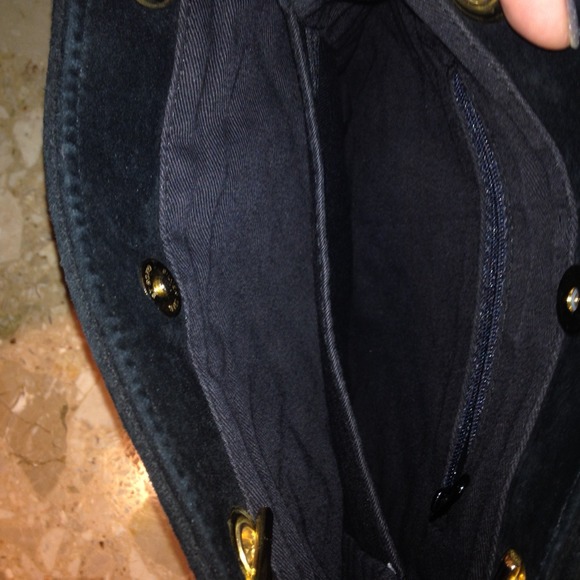 Black Quilted Suede Shoulder Bag - Picture 4 of 4