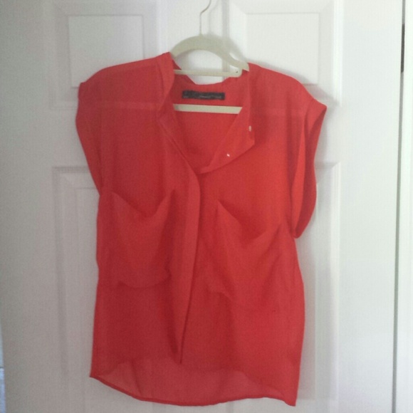 Red Sheer Blouse