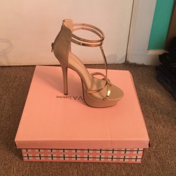 T strap high heels