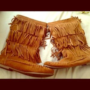 Steve Madden Fringe Boots Size 8