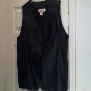 Black leather vest