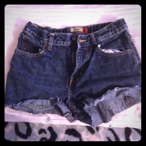 Denim high waisted shorts