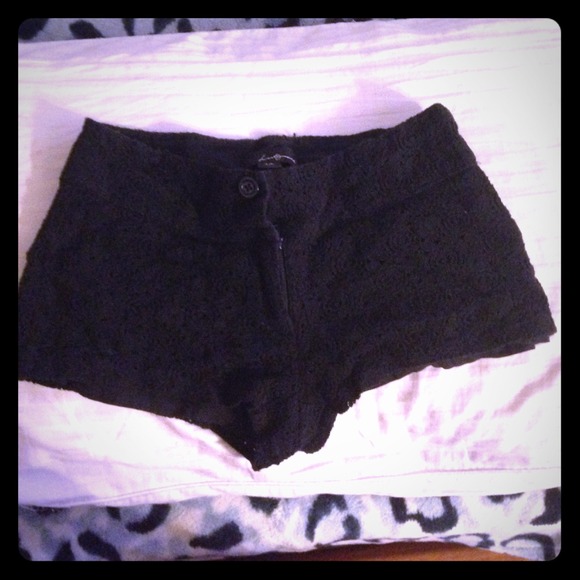 Black lace shorts