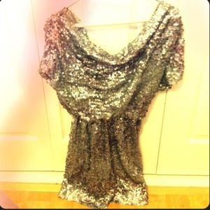 Aqua Sequin Mini Dress