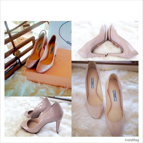 Prada Nude Patent Leather Platform Pumps Heels6/36