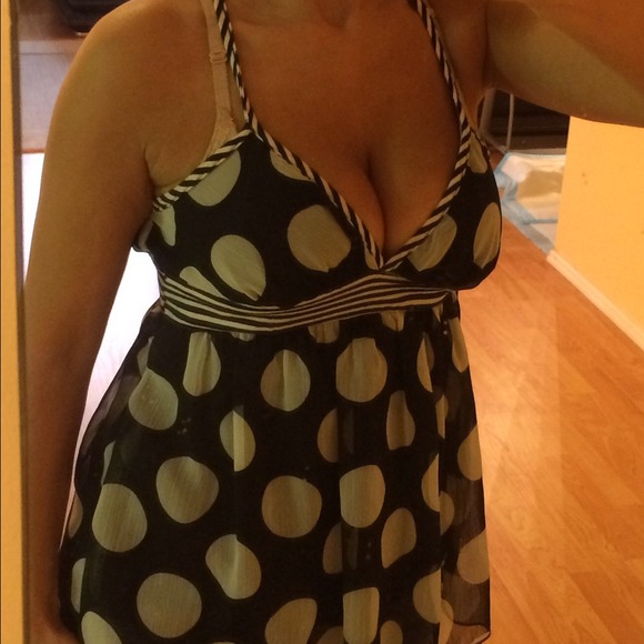 Polka dot baby doll top sz Small - Picture 2 of 2