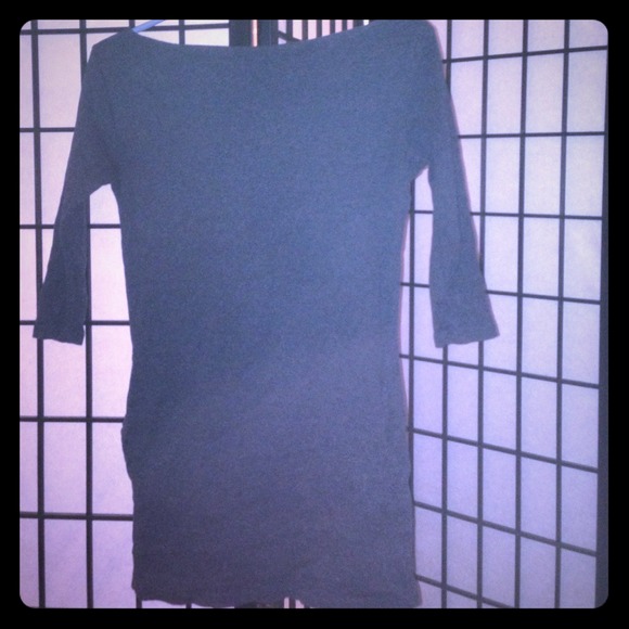 Grey knit shirt dress