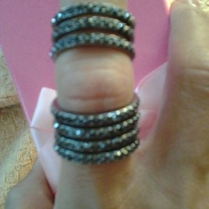 Henri bendel double down ring black sz 9