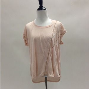 Drapey blush colored top with sequins
