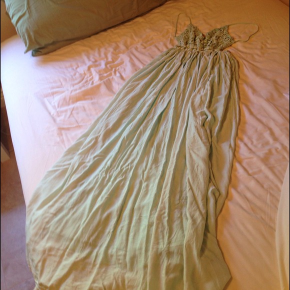 🚫🚫🚫DONATED🚫🚫🚫Mint backless maxi dress