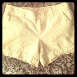 Lilly Pulitzer yellow seersucker shorts!