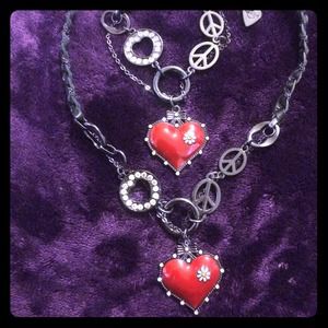 Heart necklace and bracelet