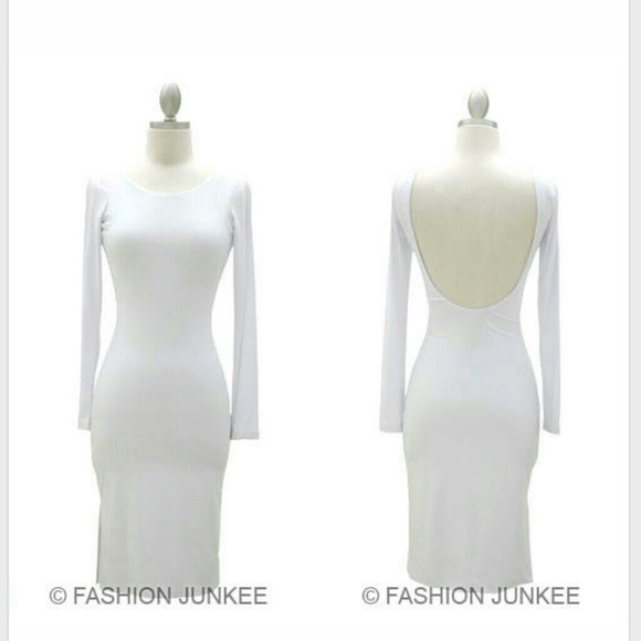 White backless dress