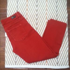 Paige rustic red Capri jeans