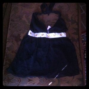 Sale 'Karlie' Black Lined Halter Top w/ Bead work