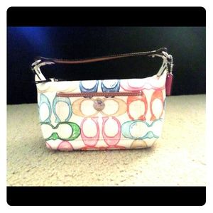 Authentic Coach scribble C multicolor handbag