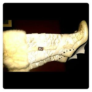 White Baby Phat knee boots 💗
