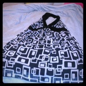 TORRID Black and White Shiffon halter dress
