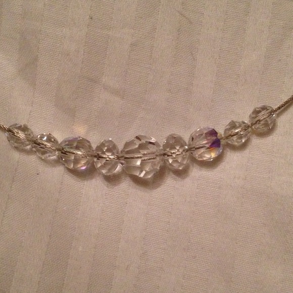 Swarovski stoned, silver rhodium necklace