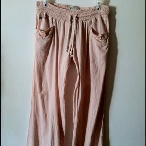 Billabong light pink linen pants