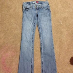 faded denim jeans