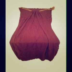 BCBG MAX AZRIA brown gold chain top sexy shoulders