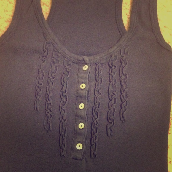 Aeropostale navy blue ruffle tank