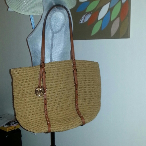 Michael Kors Handbags - Michael kors straw tote large
