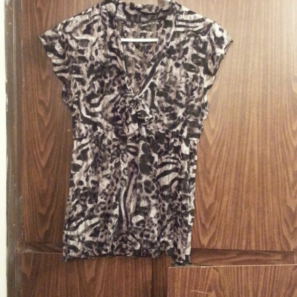 Lace animal print top - Picture 1 of 2