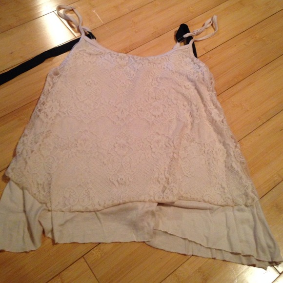 Tan lace tank top