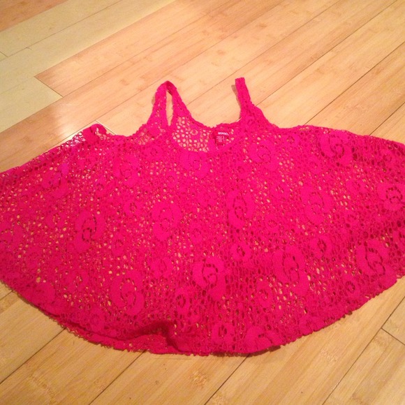 Pink lace tank