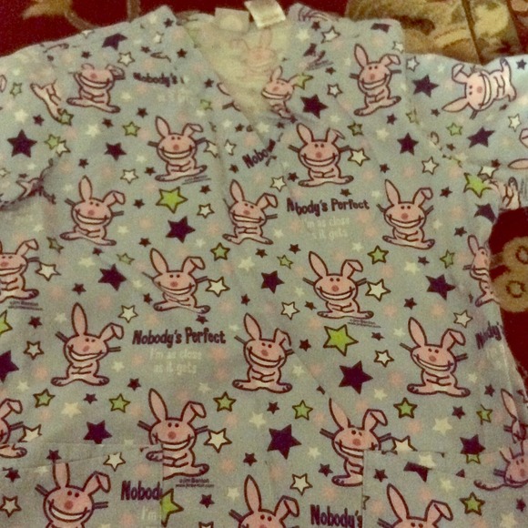 Happy Bunny Scrub Top Shirt