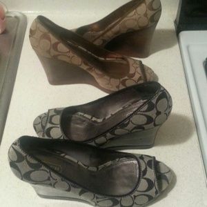 2 pairs of Coach wedges