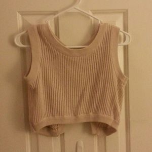 Tan "peep back" crop top