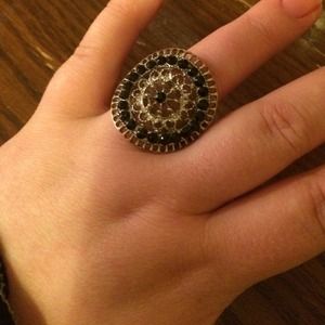 Ring with black stones