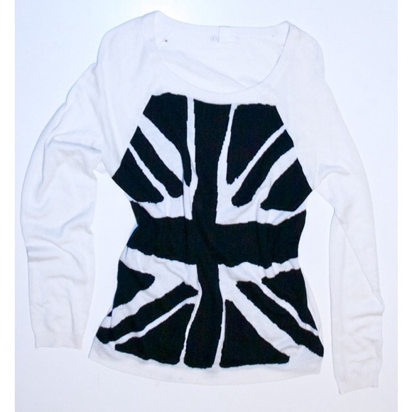 White sweater. Long.