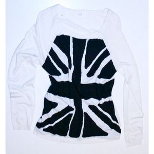 White sweater. Long.