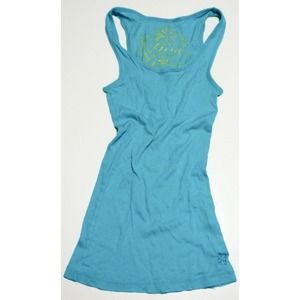 Sky blue/sea foam green tank.